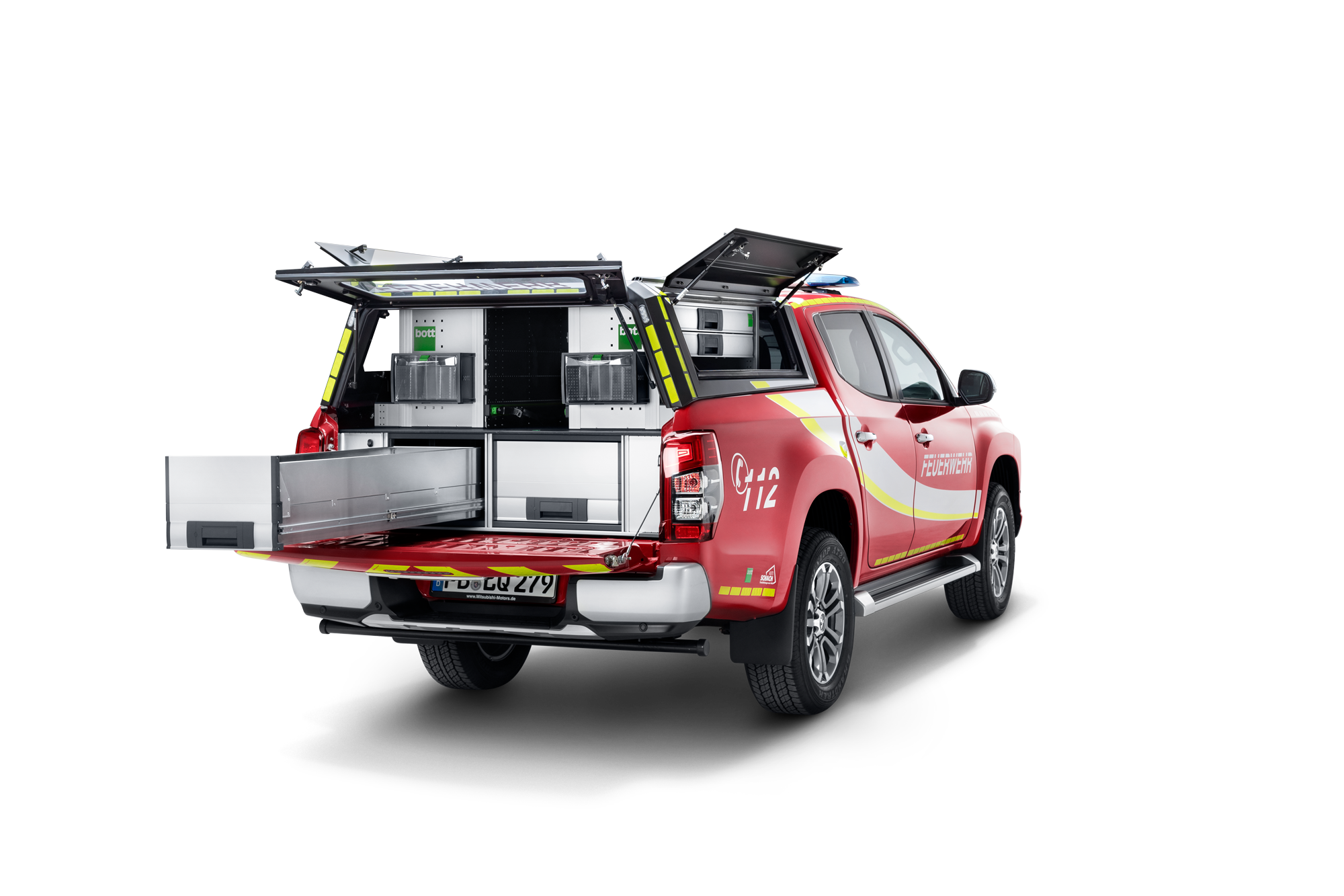 Járműfedélzeti berendezések platformjárművekhez, például Mitsubishi tűzoltóautóhoz való berendezések